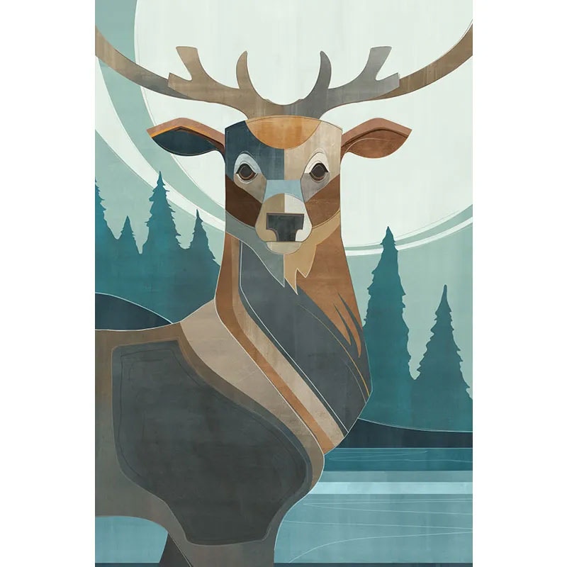  Colorful Block Deer 