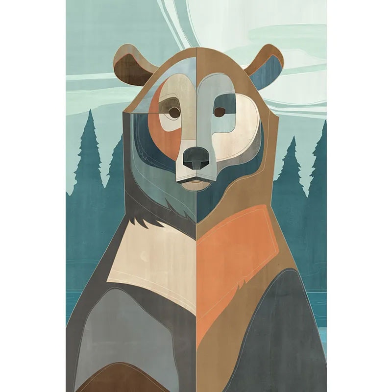  Colorful Block Bear 