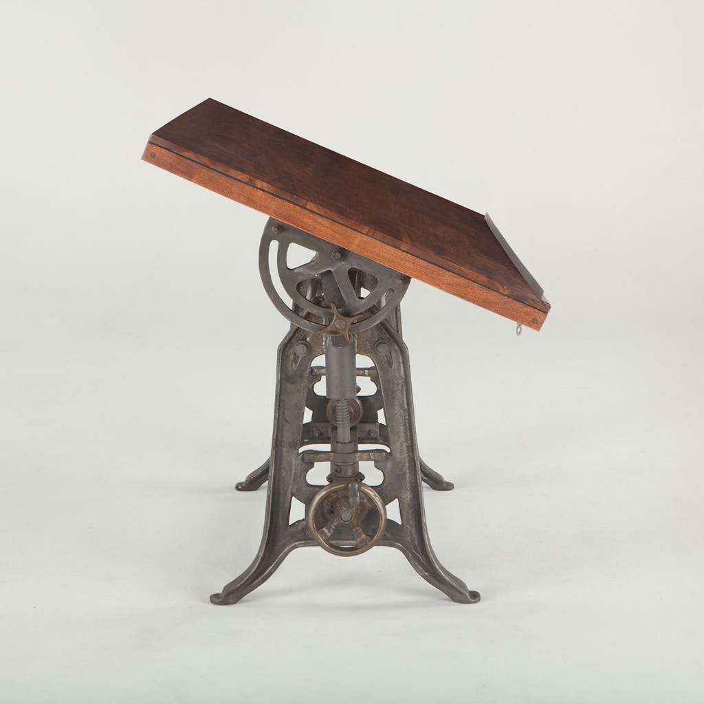  INDUSTRIAL LOFT DRAFTING DESK 62" WALNUT 