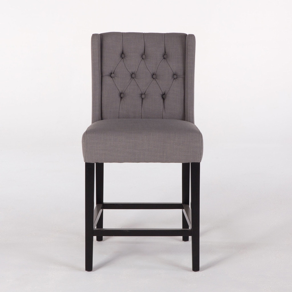  CREST LARA HIGH BACK COUNTER CHAIR, OXFORD WARM GRAY, DARK LEGS 