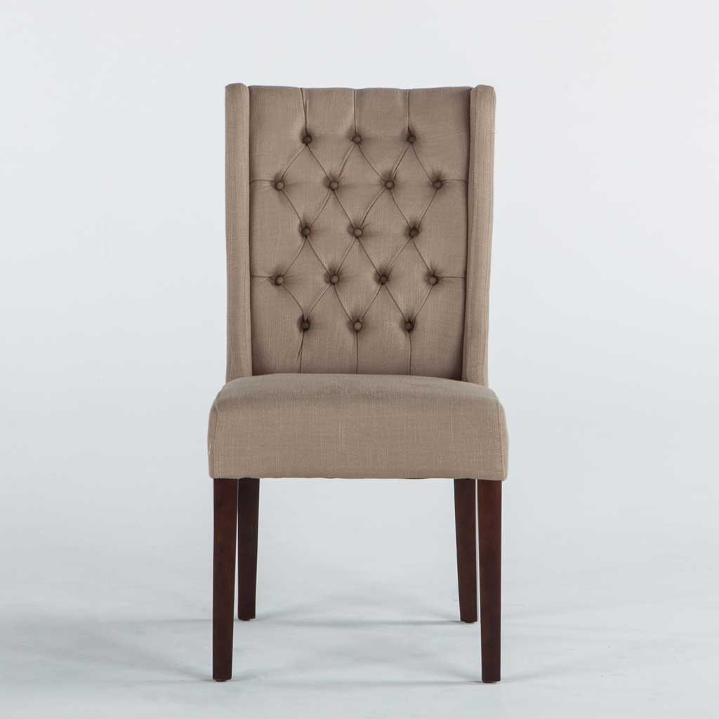  Crest Lara Dining Chair, beige linen, dark legs 