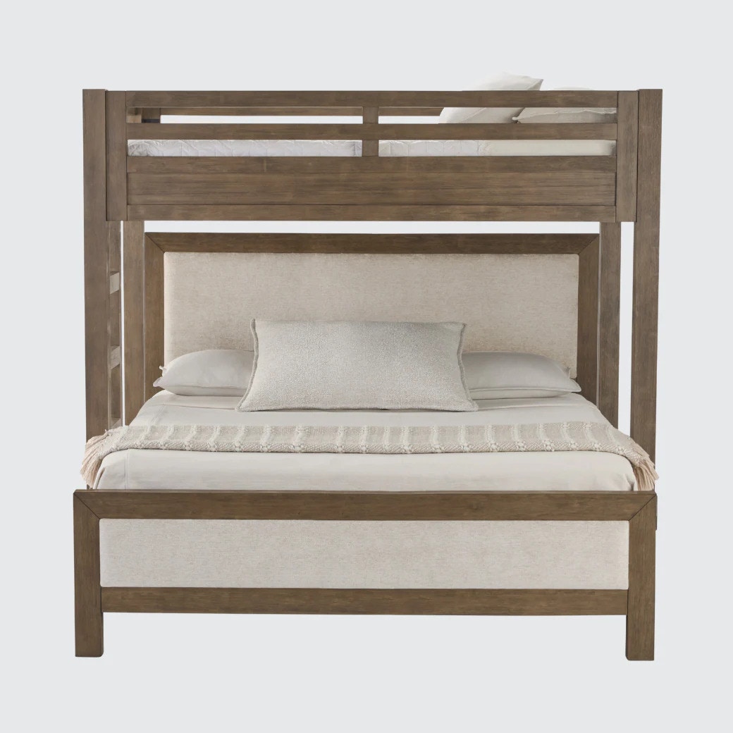  Wire Brush XL Twin Canopy Bed with King Platform Bed 