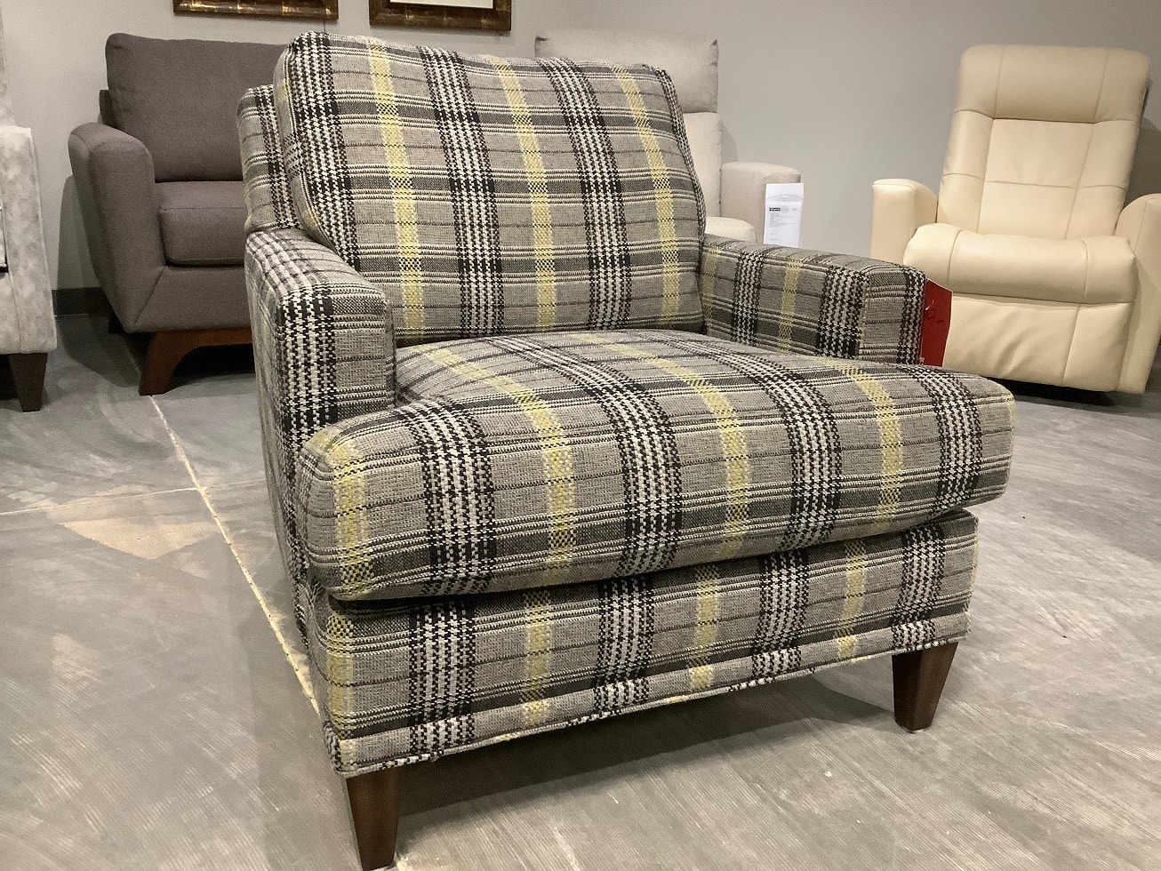 Checkered discount accent chair