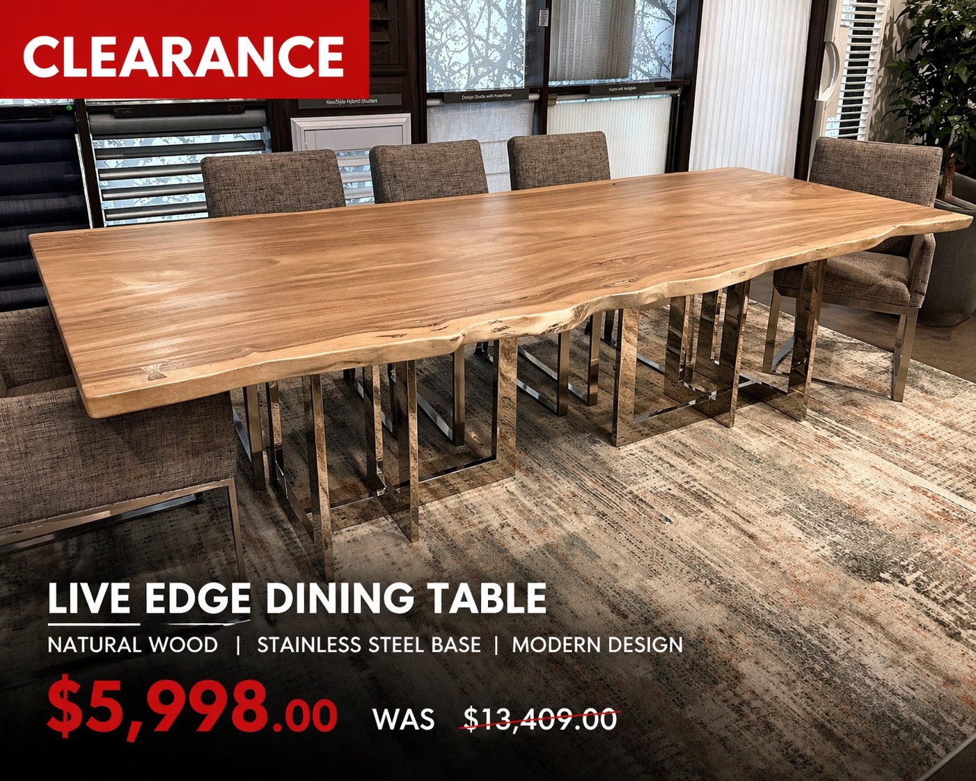  Century Furniture 108" Live Edge Slab Top Edgeworks Blond-cerused Dining Table 0299669