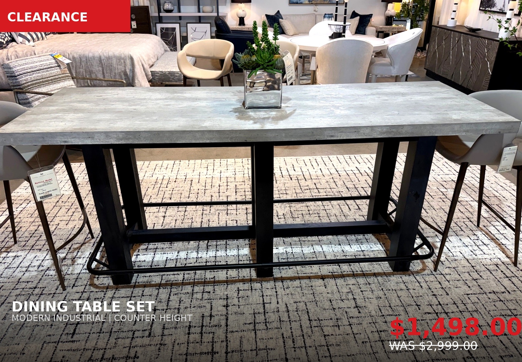  OJAI 86" Counter Table in Antique Grey/Black Finish 0349997