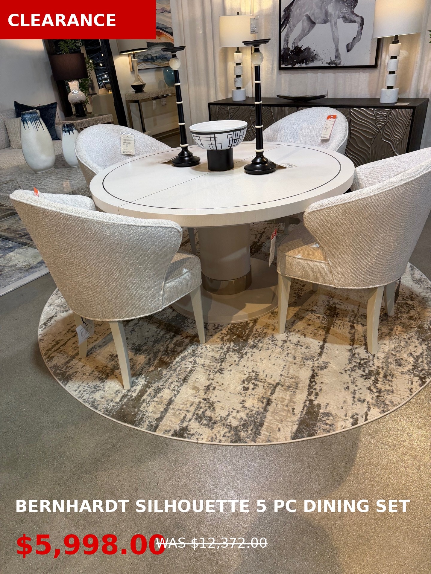  Bernhardt Silhouette 5 piece Dining Set 0339221/0339217/