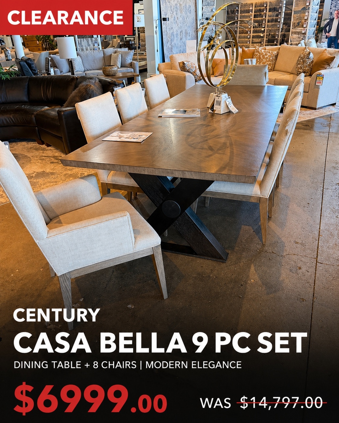  Century Casa Bella 9 piece Dining Set 0298544/0298562/0283390