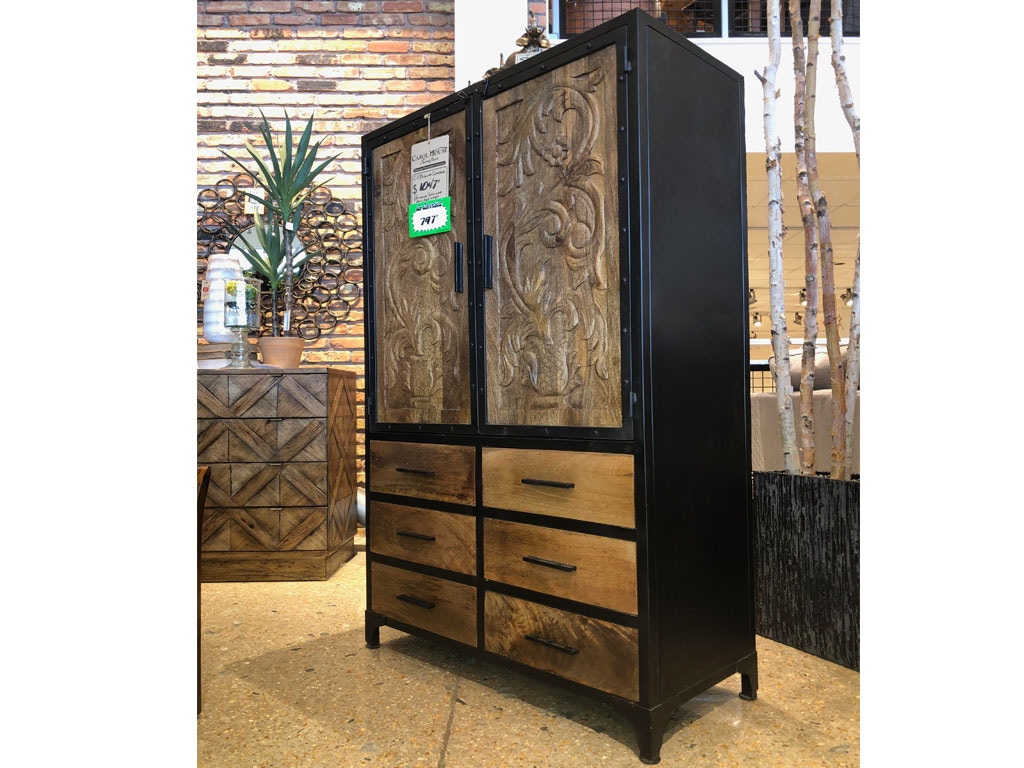 Carol House Reclaimed Collection Hand Carved Cabinet 255689447 Carol House Furniture Maryland