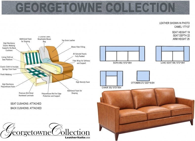 Newport Leather Sofa by Leather Italia