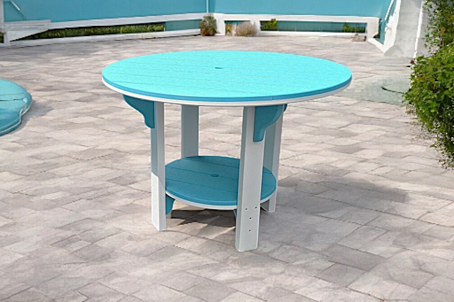 Colonial Road 42" Diameter Amish Outdoor Poly Dining Table LL742D