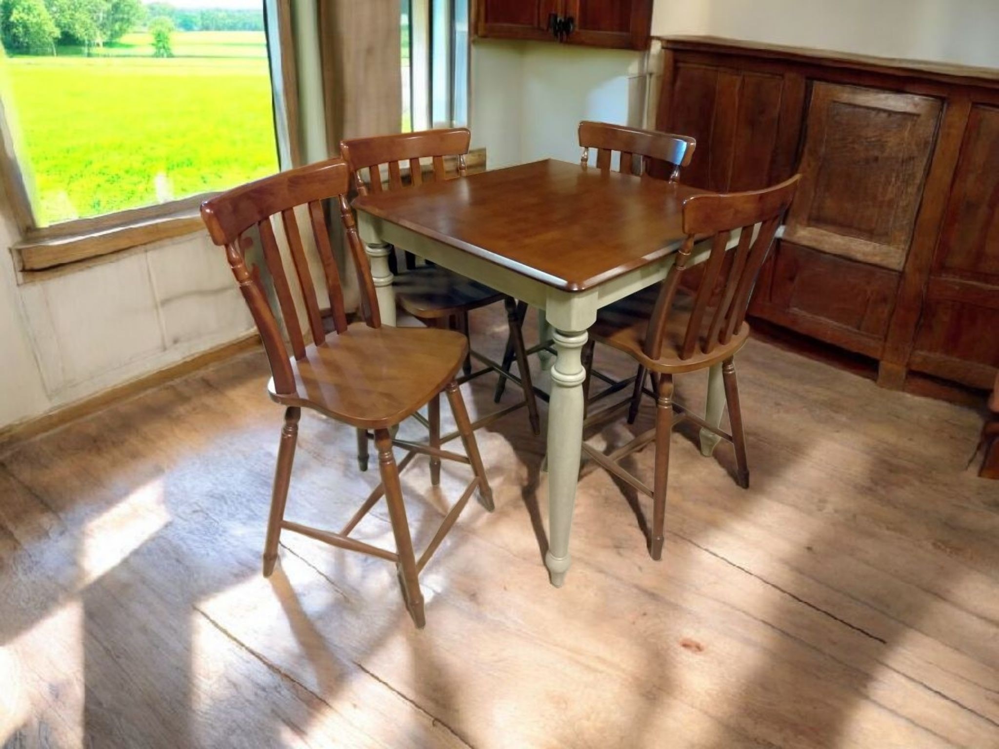 John Thomas 5 Piece Tall Siena Table Set. Solid Wood T393636-SET