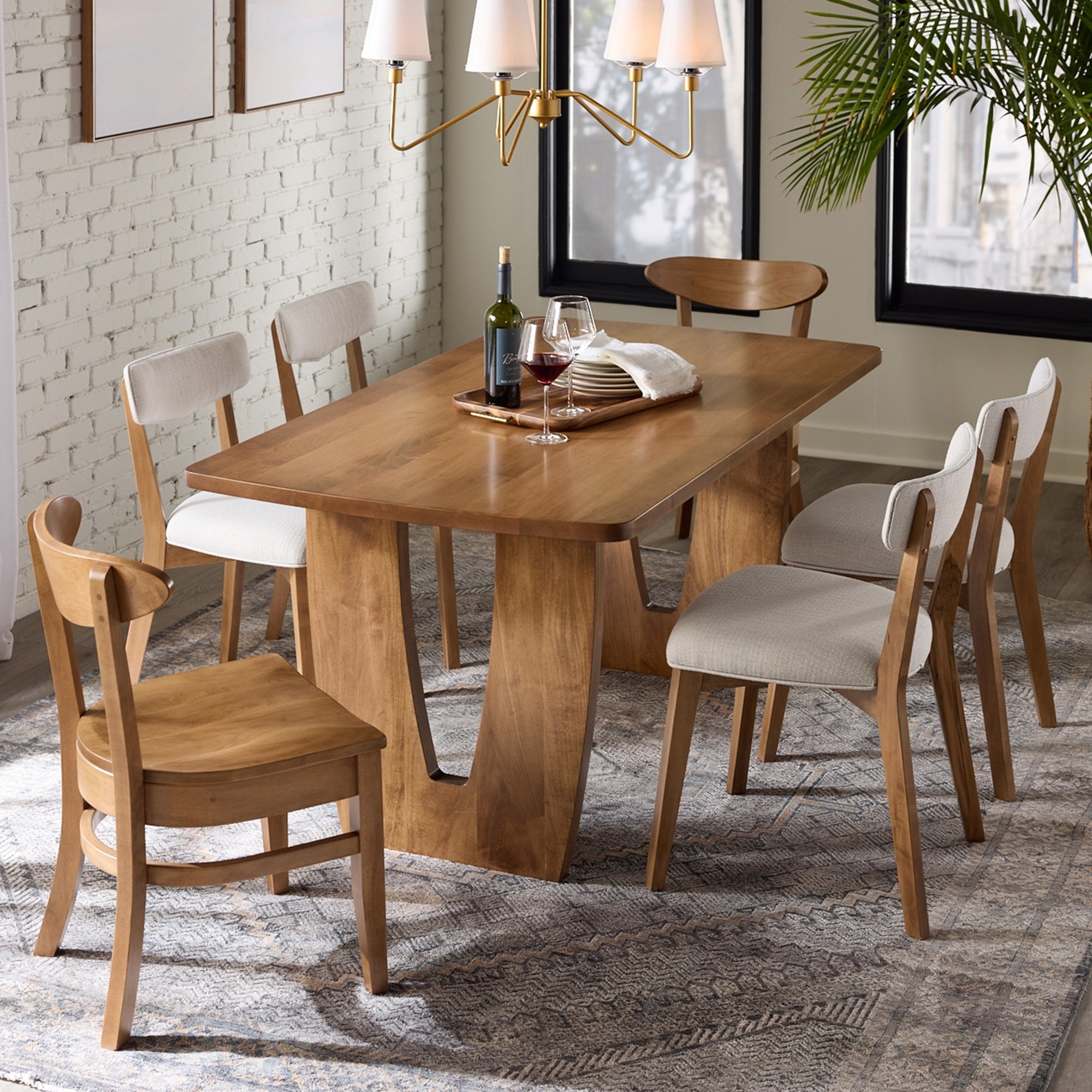 Archbold Furniture Company Amish Harper Trestle Table Set. Solid Maple 4033672T/400B03