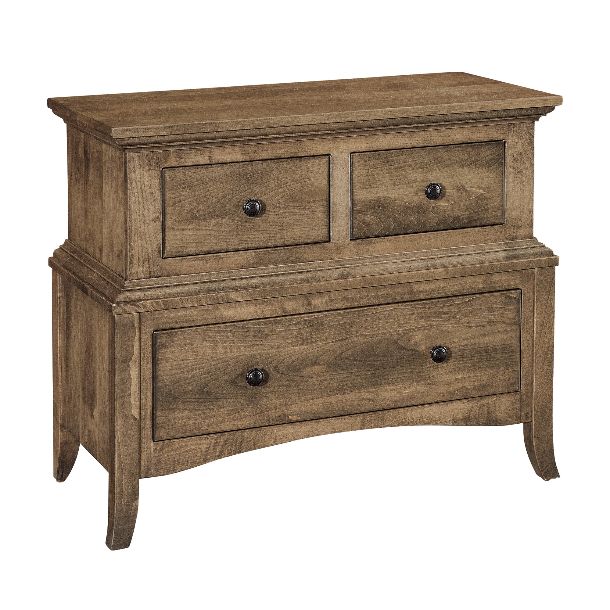 Archbold Furniture Company Provence Amish 3 Drawer Wide Nightstand. Solid Maple. Earthtone 41431