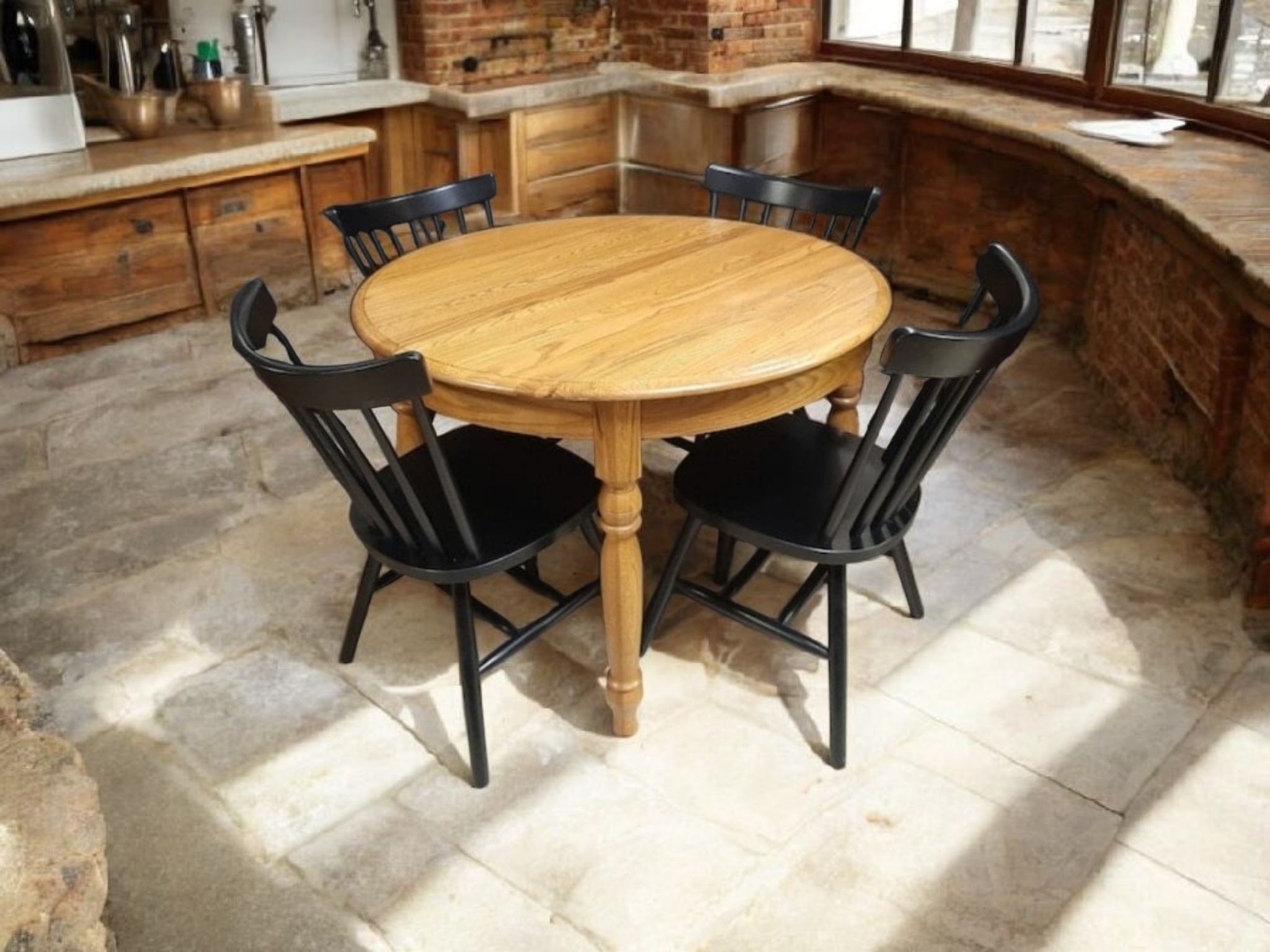 WoodWorks HF 5 Piece Farm house Dining Set, solid wood WW4260-Set
