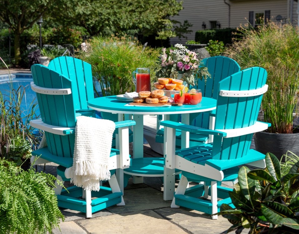 Colonial Road Amish Outdoor Poly 5 Piece Dining Set with Swivel Gliders LL742D/119 Set