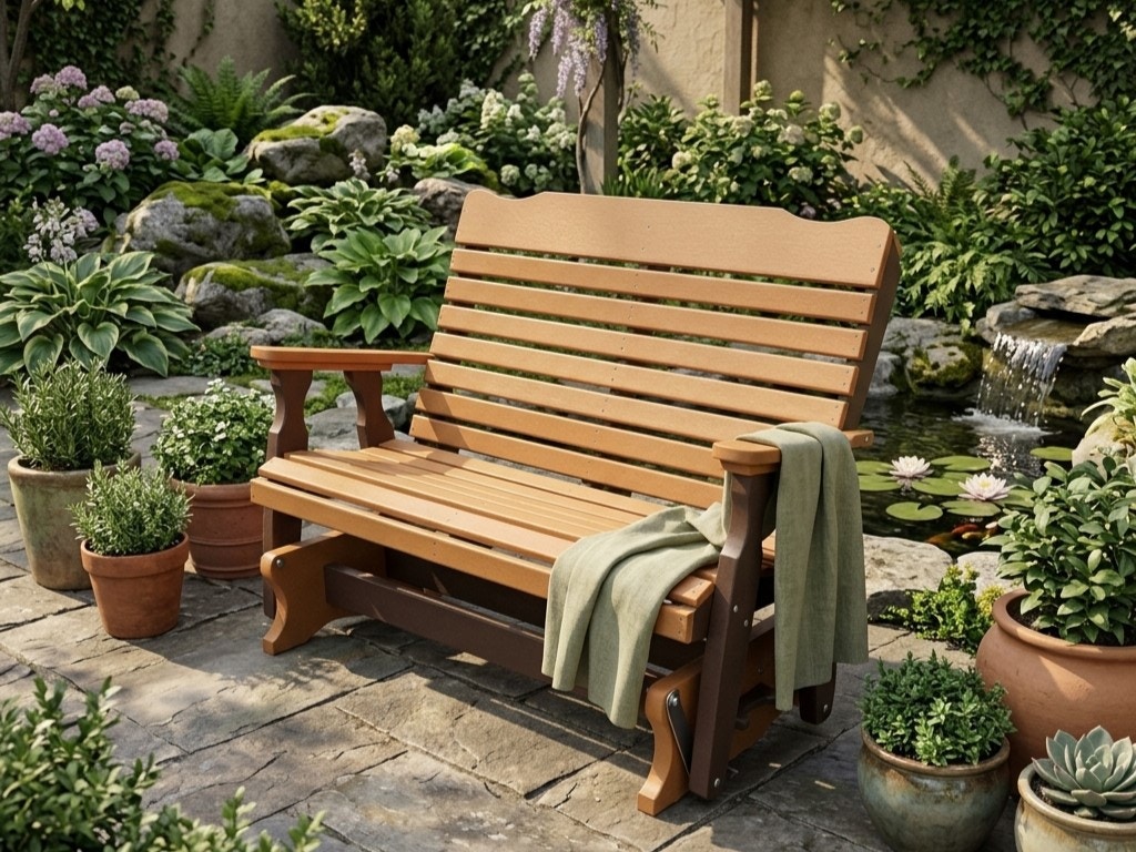 Colonial Road Amish Outdoor Poly Glider Bench LL406
