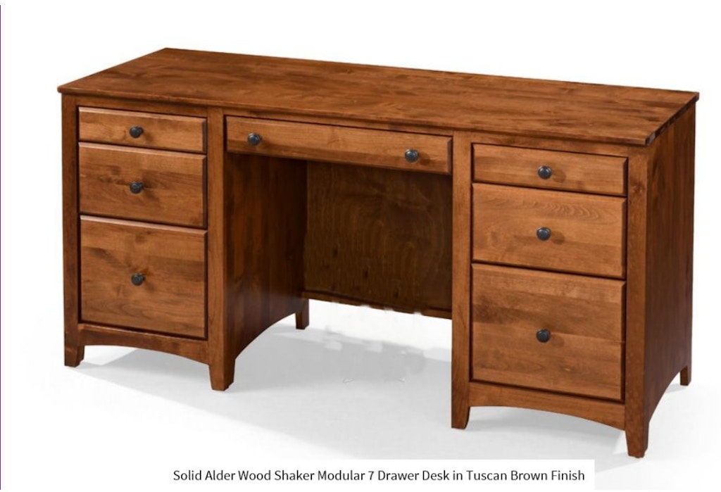 Archbold Furniture Company Home Office Shaker Double Pedestal Desk