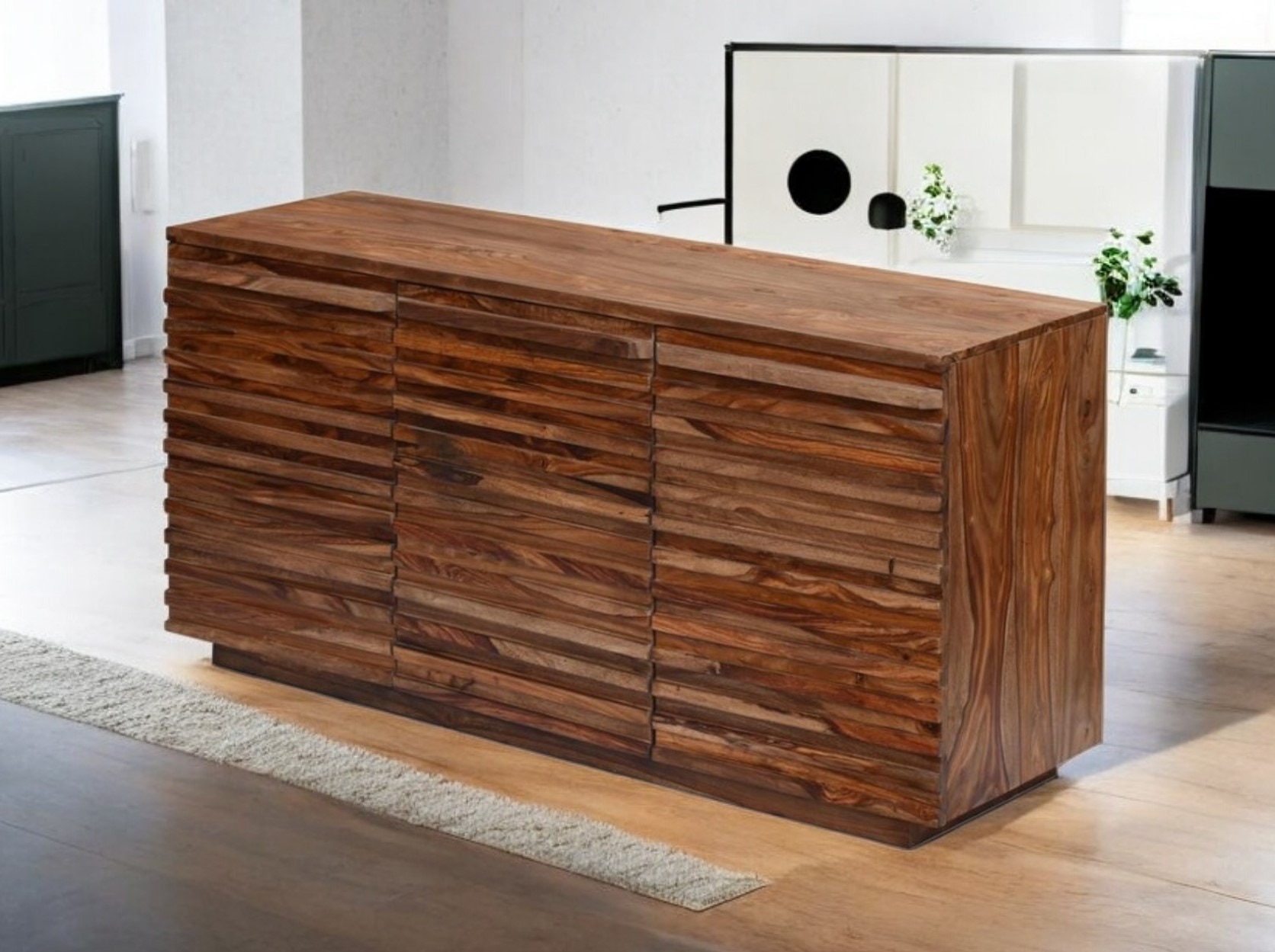 Jadu Accents Brownstone Credenza, Solid Sheesham 58121