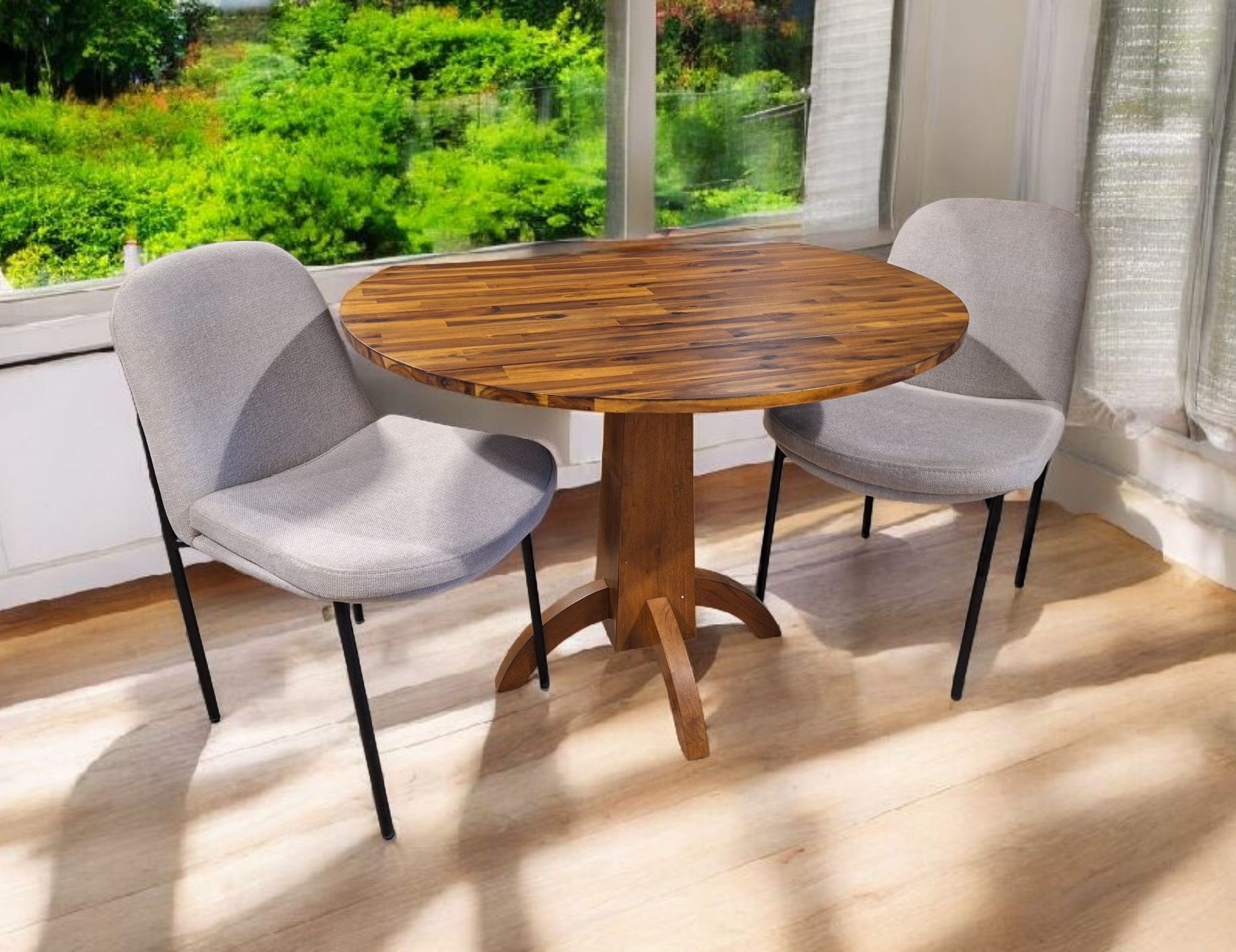 Winners Only 40" Diameter dropleaf Table 3 Piece Set. Solid wood DFB14040-Set 2