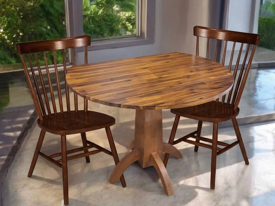 Winners Only 40" Diameter dropleaf Table 3 Piece Set. Solid wood DFB14040-Set 3