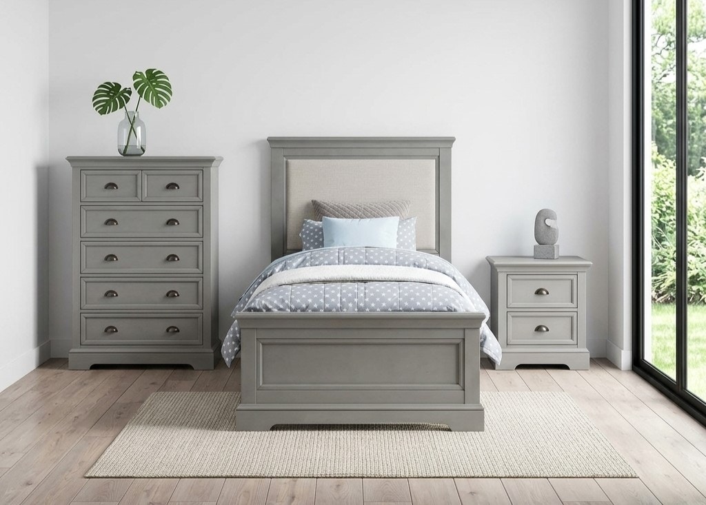 Winners Only 3 Piece Twin Panel Bed Set. Grey BTG1002T-SET 2