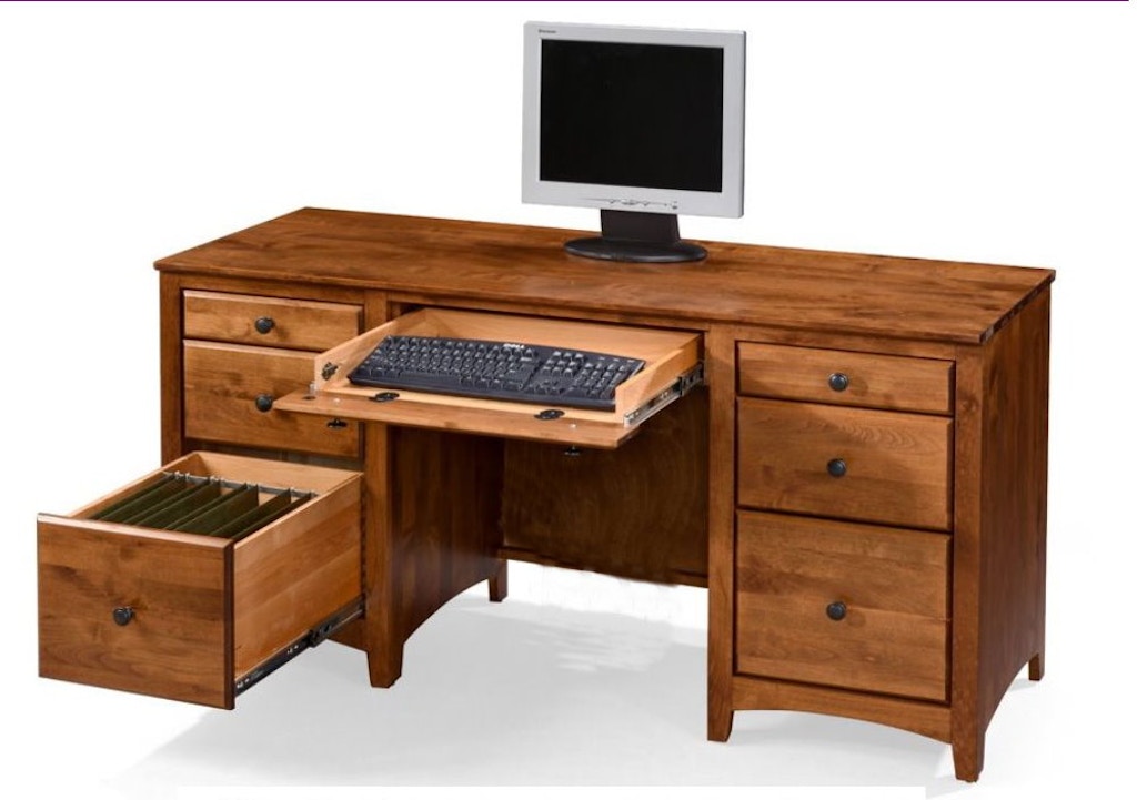Archbold Furniture Company Home Office Shaker Double Pedestal Desk