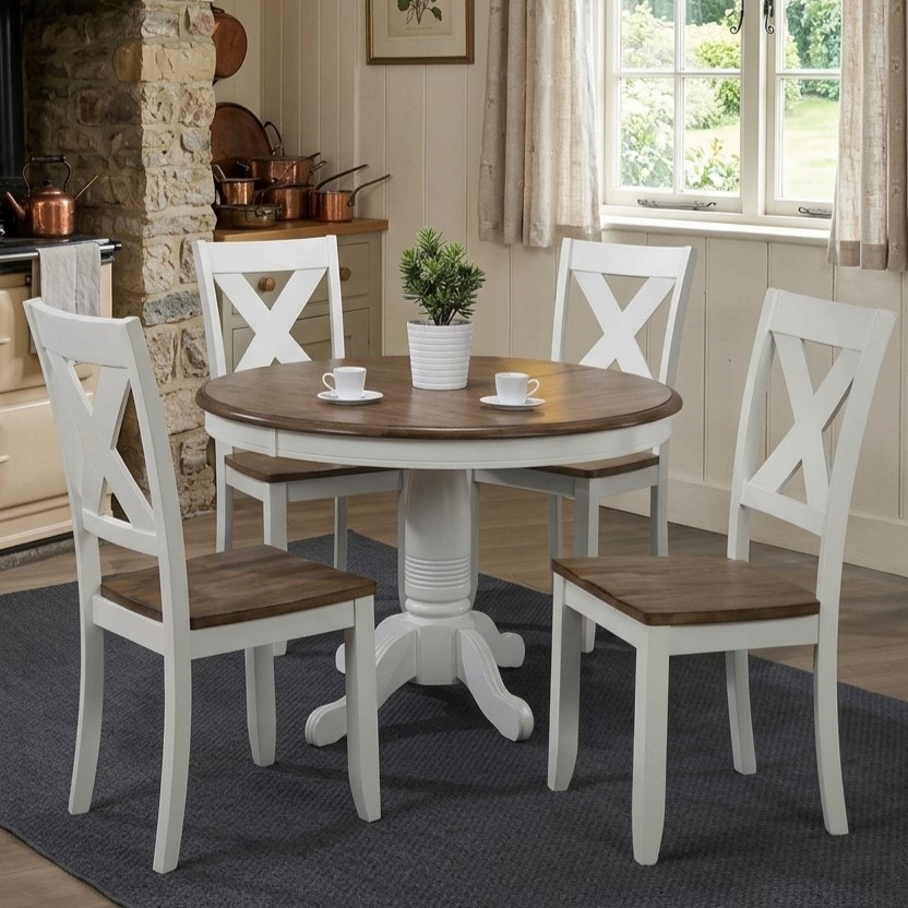 Winners Only Pacifica 42" Diameter, 5 Piece Dining Set. Solid Wood DP54242-Set
