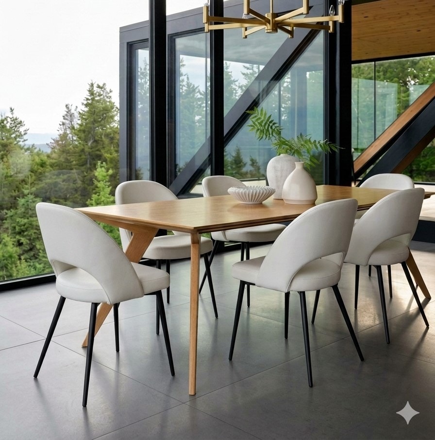 Canadel Downtown Solid Birch 7 Piece Dining Set by Canadel TRE3866-Set 100