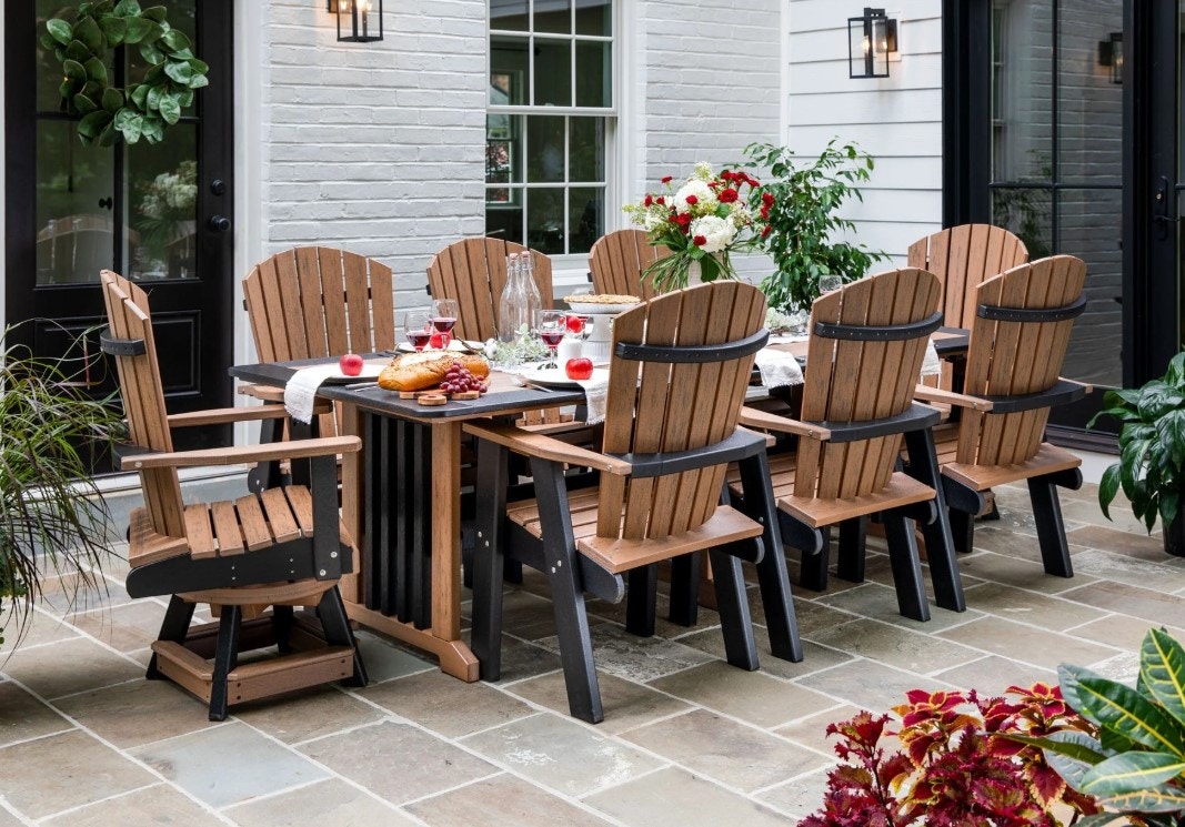 Colonial Road Amish Outdoor Poly 9 Piece Dining Set LL896D-Set