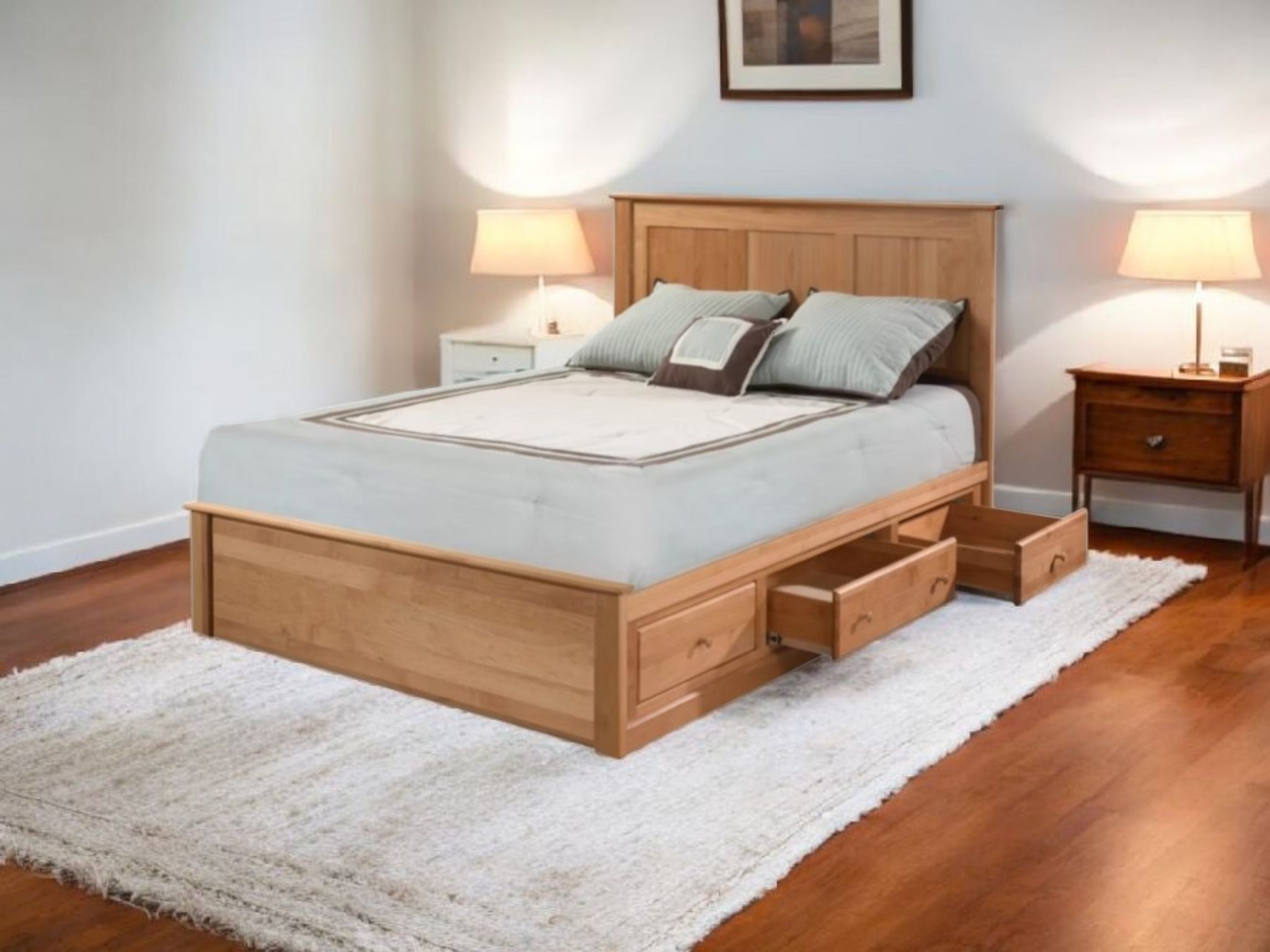 Archbold Furniture Company Shaker Low Queen Storage Bed, Solid Wood 60363S