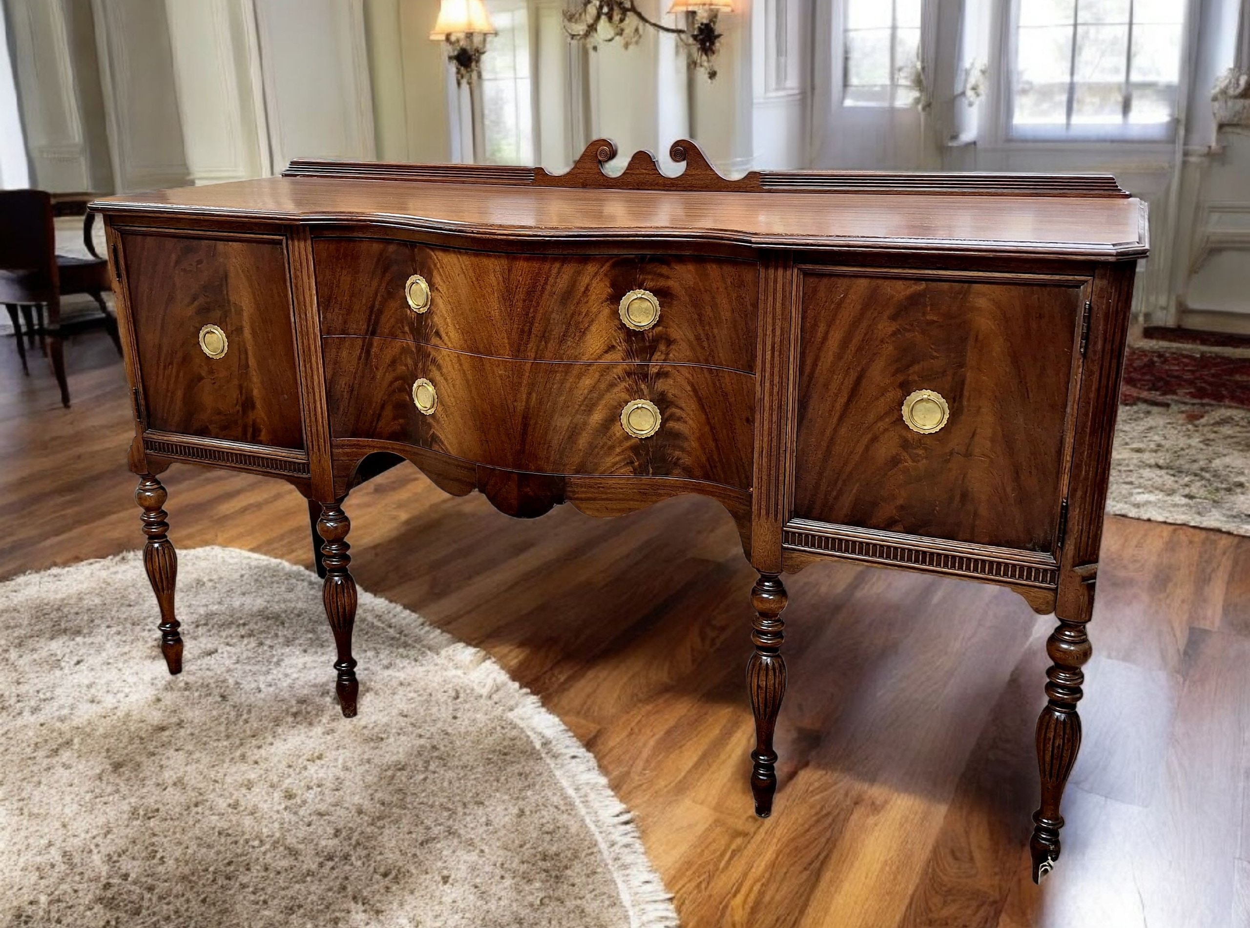 WoodWorks HF Discover Timeless Elegance: A Grand George IV Style Mahogany Sideboard. Refurbished WW082725-A