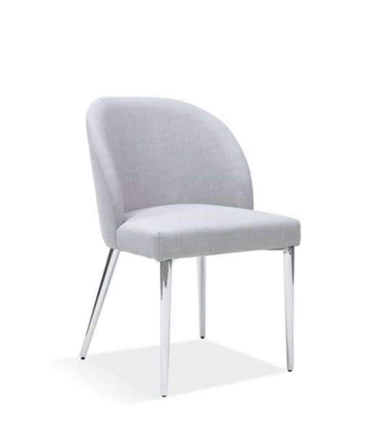 Modus Furniture Marilyn Upholstered Dining Chair in Shadow and Polished Stainless Steel MF4RV263