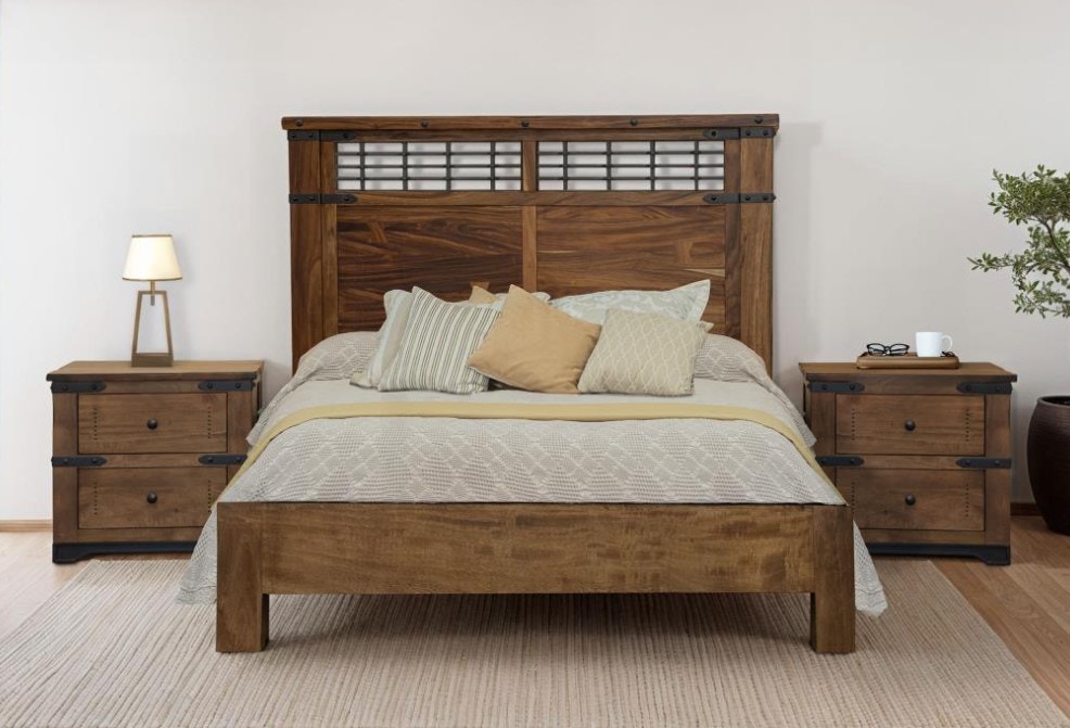 International Furniture Direct 5 Piece Parota King Bed Set, solid wood IFD866Bed Set