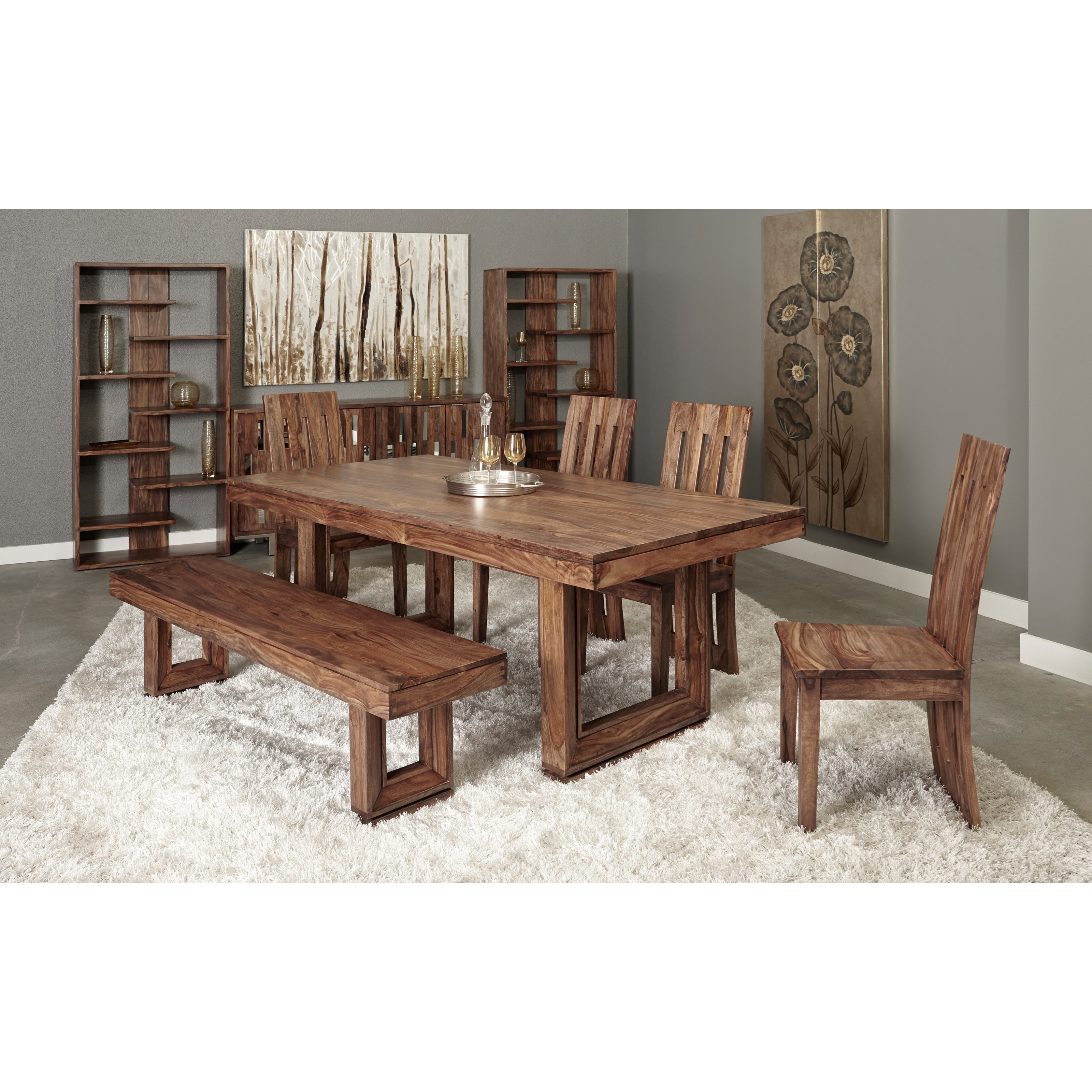 Dining set wood best sale design
