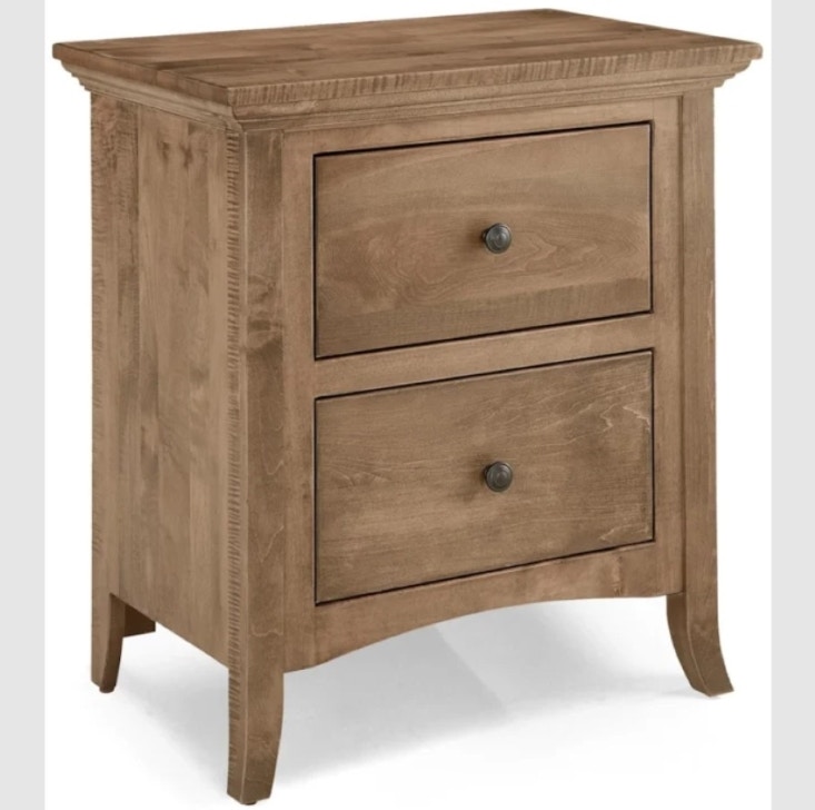 Archbold Furniture Company Provence Amish 2 Drawer Nightstand. Solid Maple. Earthtone 41421