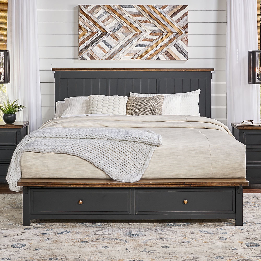 Solid wood bed set online