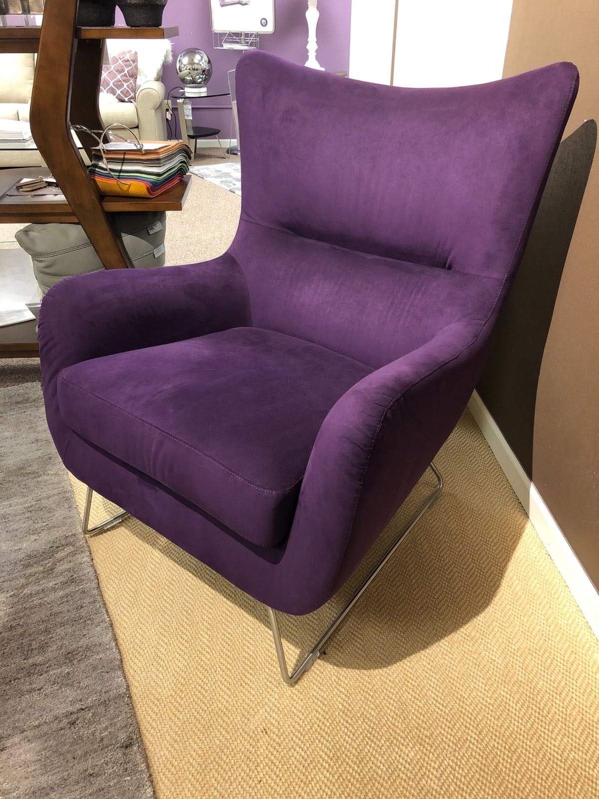 Purple leather best sale accent chair