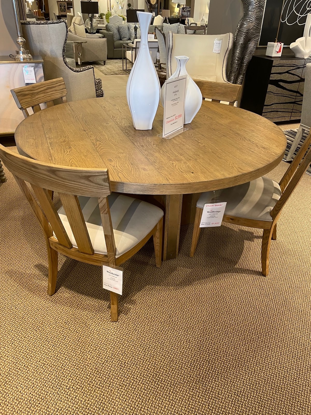 ART Furniture Passage 5pc - Round Dining Table, 4 Slat Back Side Chairs 287225-2302