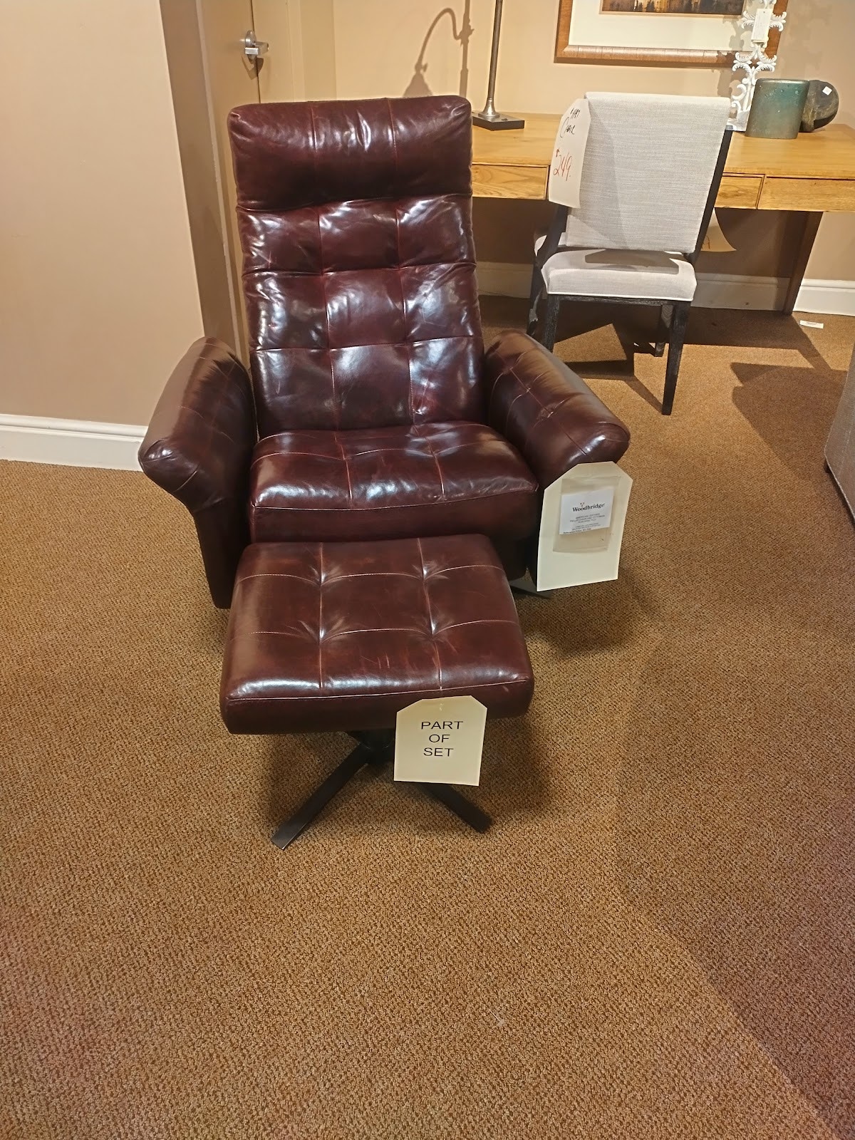 American Leather Pielus Chair + Ottoman PLSCHOXL*FLG