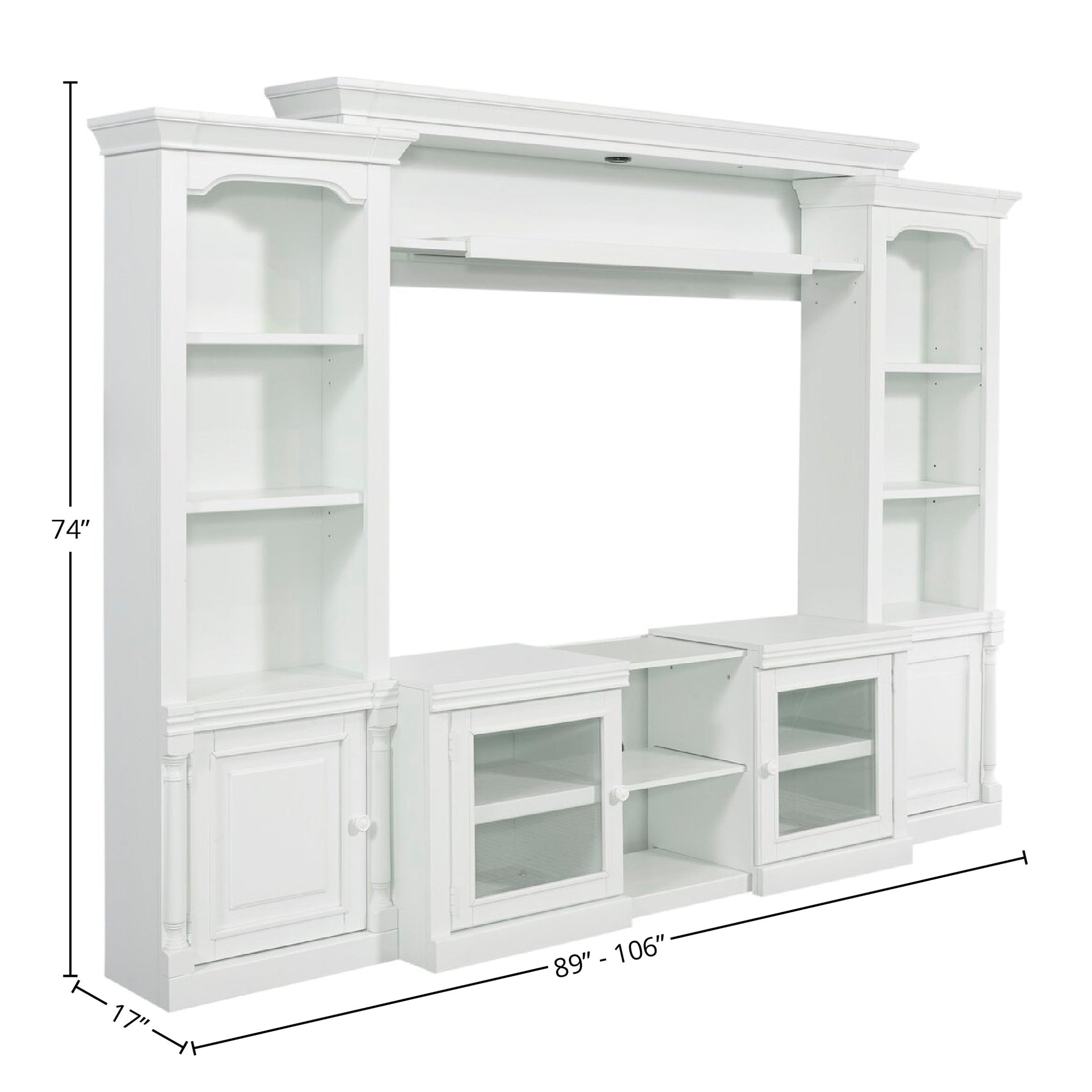 Parker House white wall unit with LED lights. 32084-5-6