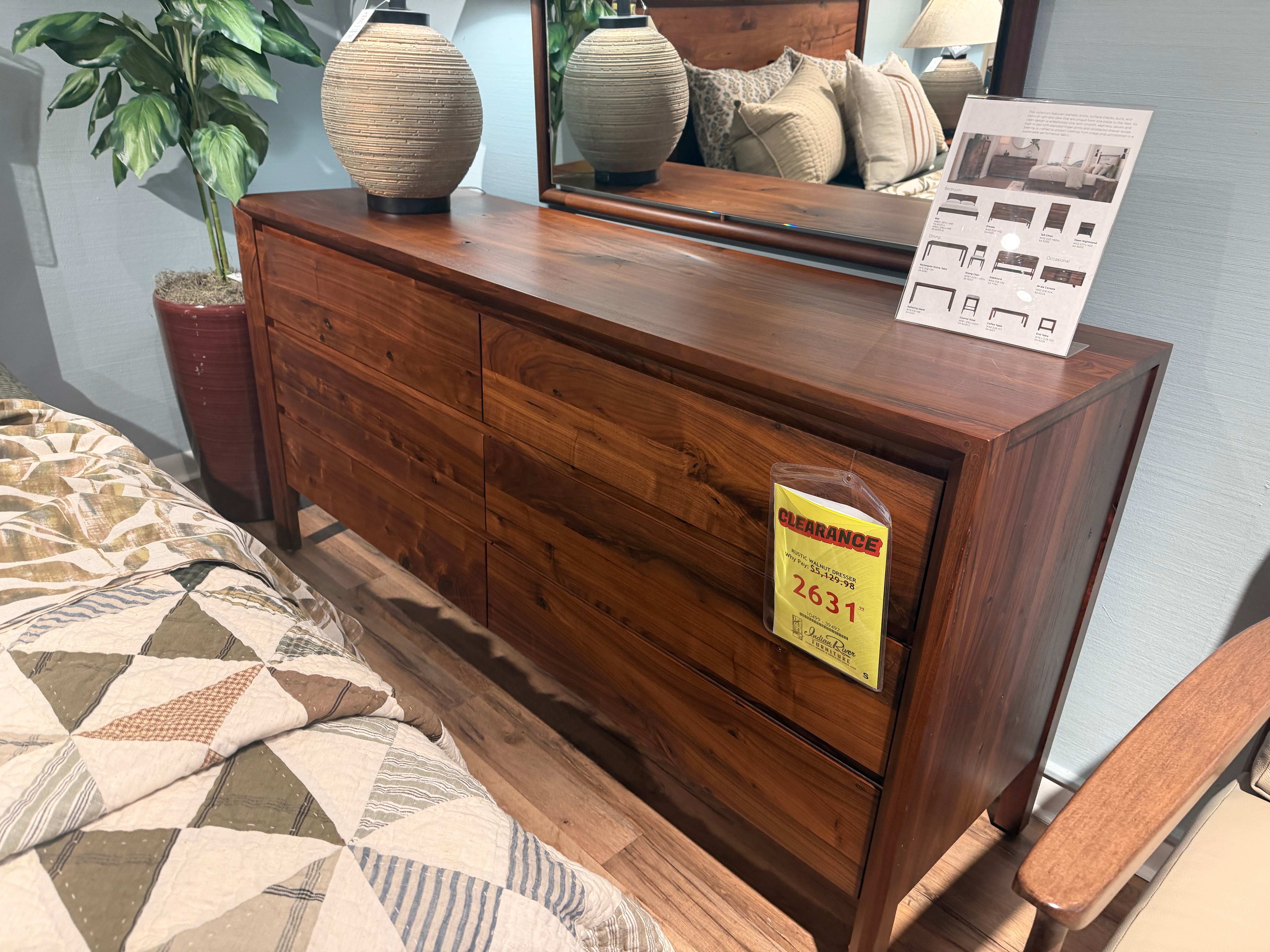 Stickley Rustic walnut dresser 10499