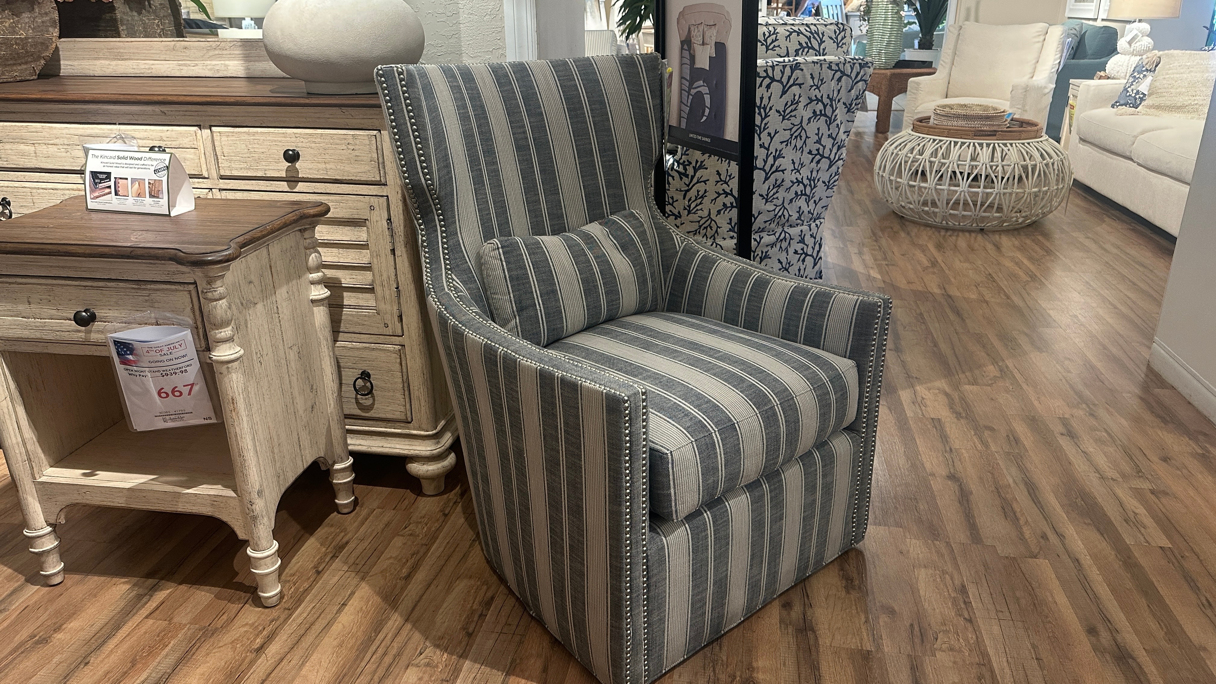 Wesley Hall Wesley hall swivel chair with nailheads 60489