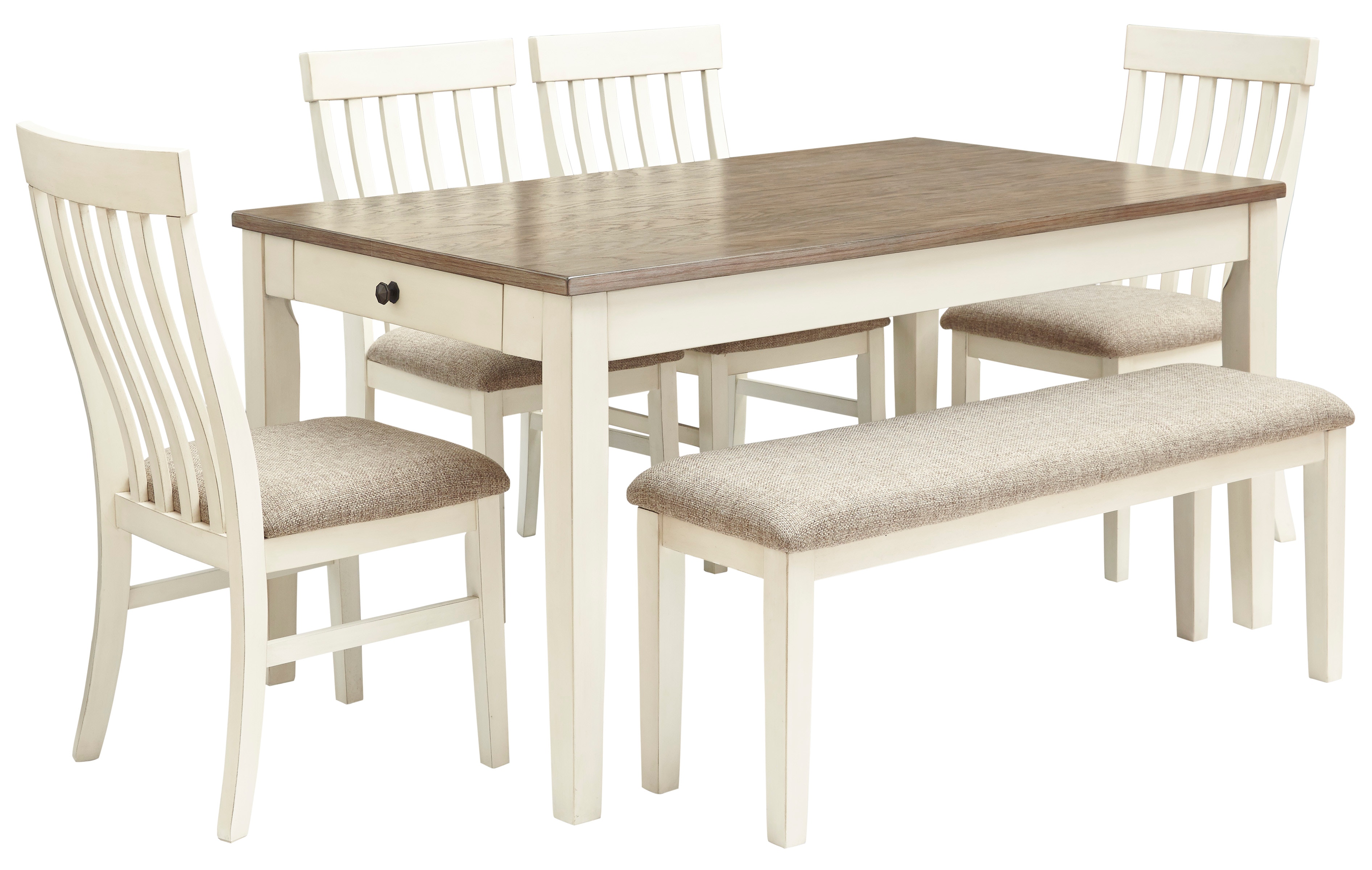 Signature Design By Ashley Dining Room 6pc Bardilyn Dining Set With Bench Fulton Stores