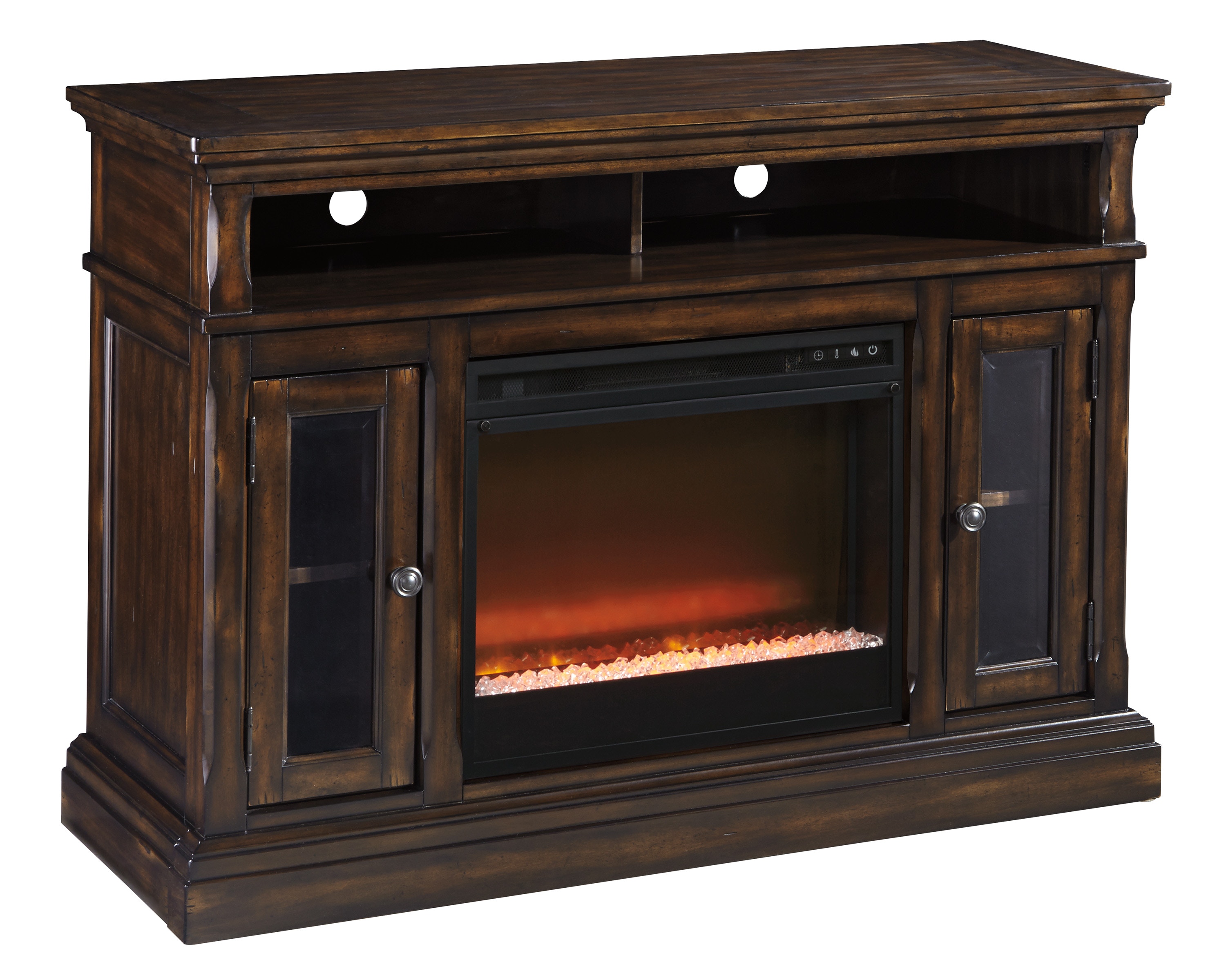 Signature Design By Ashley Home Entertainment Roddinton Dark Brown Xl Tv Stand With Lg