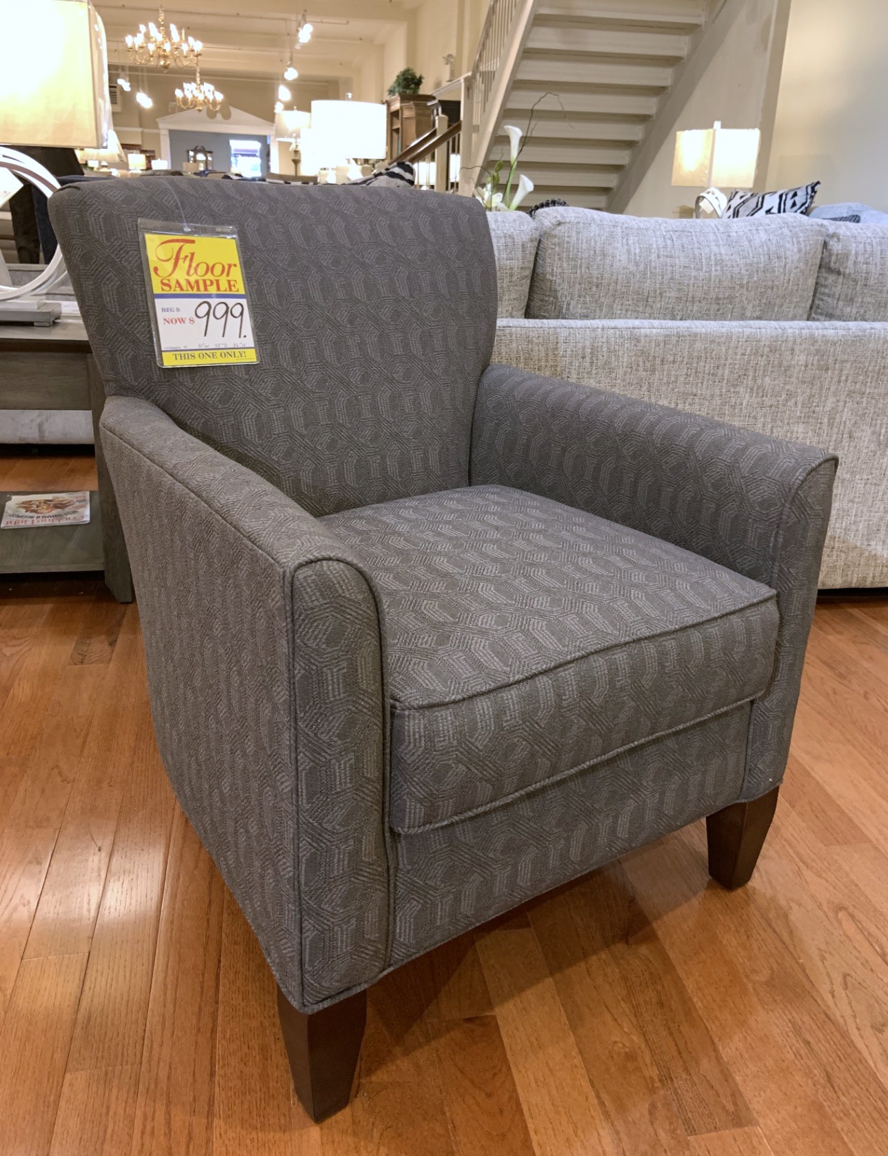 Clearance CLEARANCE Craftmaster Gray Patterned Accent Chair