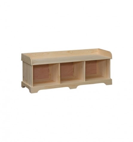 Unfinished triple pine window seat Made in the USA