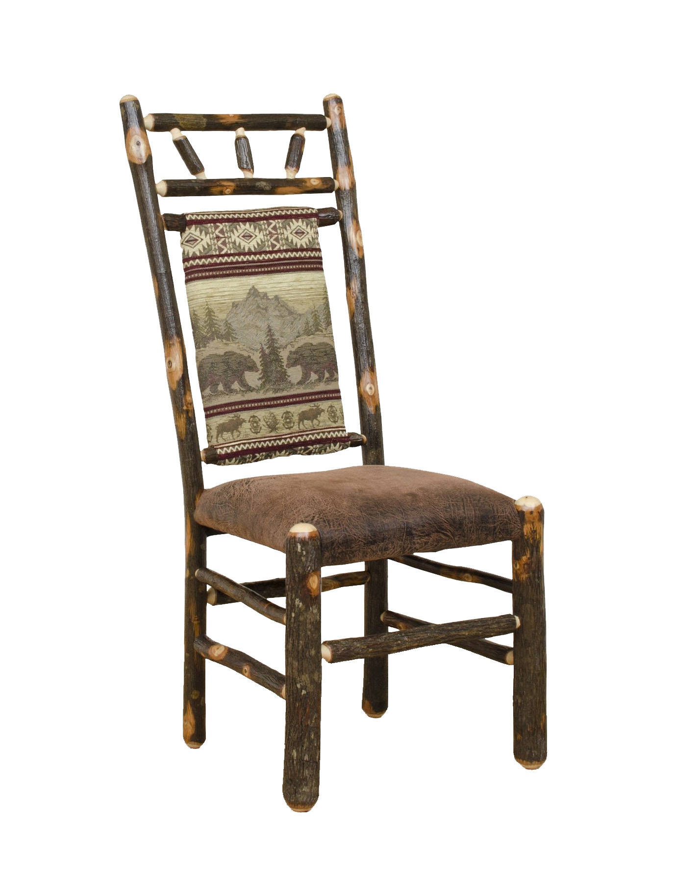 rustic high back chairs