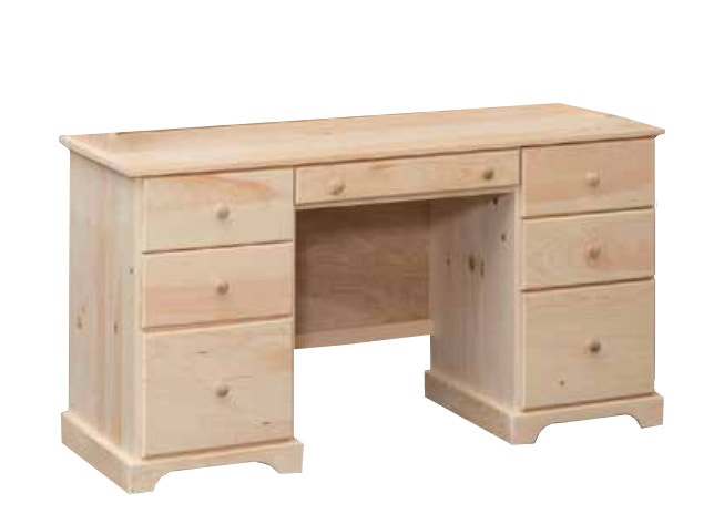 Unfinished Home Office Unfinished 7 Drawer Desk Made In The USA 55780   7010 