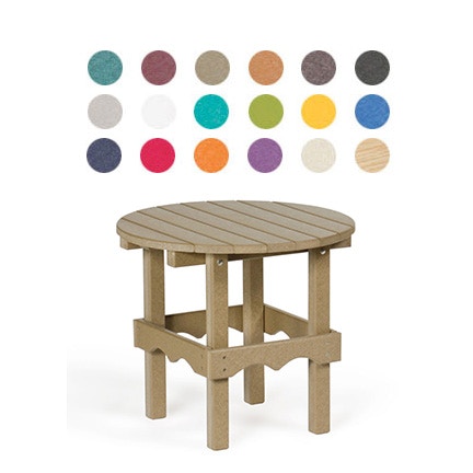 Colonial Road Woodworks Outdoor Patio Poly Outdoor Round Side Table Available For Special Order 76