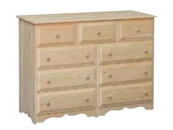 Unfinished wood chest on sale of drawers